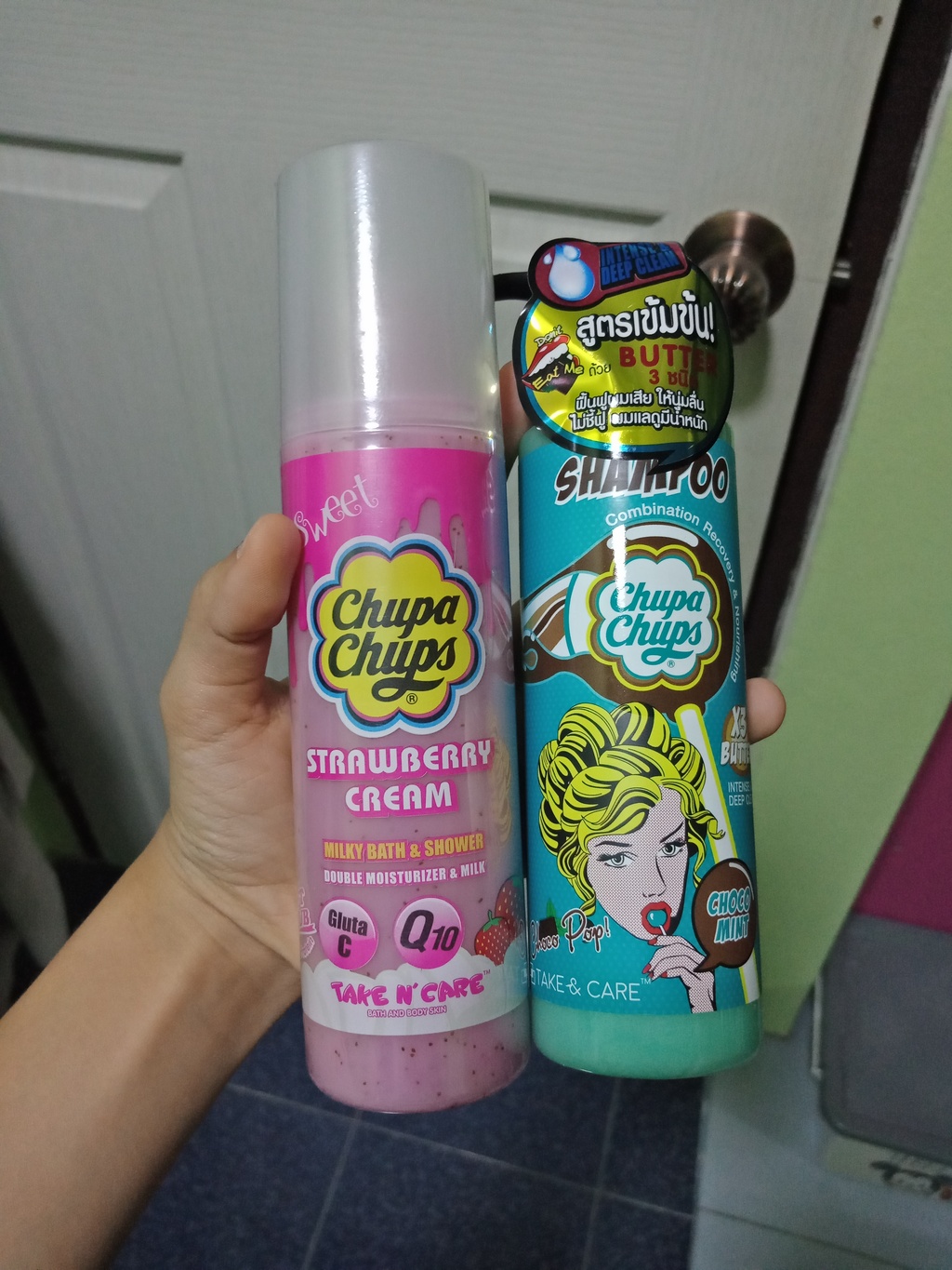 Choco pop Choco mint shampoo + Strawberry Cream Milky Bath รีวิว