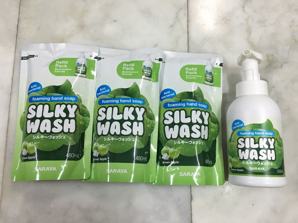 Silky Wash Green Apple Set สบู่ล้างมือรูปแบบโฟมกลิ่นกรีนแอปเปิ้ล รีวิว