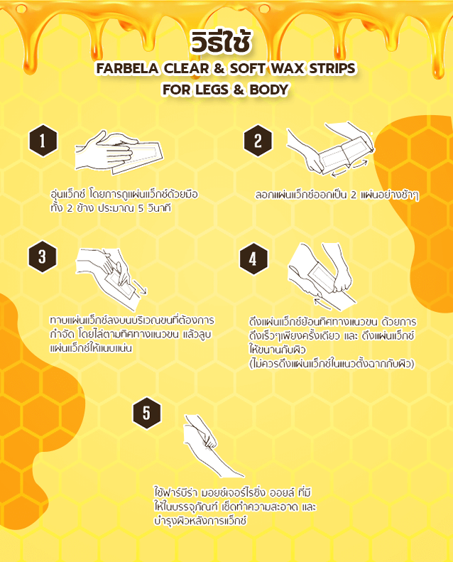 Farbela Clear & Soft Wax Strips แผ่นแว็กซ์ขน รีวิว