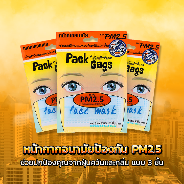 Pack Gags หน้ากากอนามัยป้องกัน PM2.5 รีวิว
