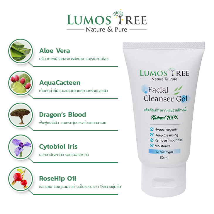 Lumos Tree Facial Cleanser Gel  เจลล้างหน้า บอกลาสิว รีวิว
